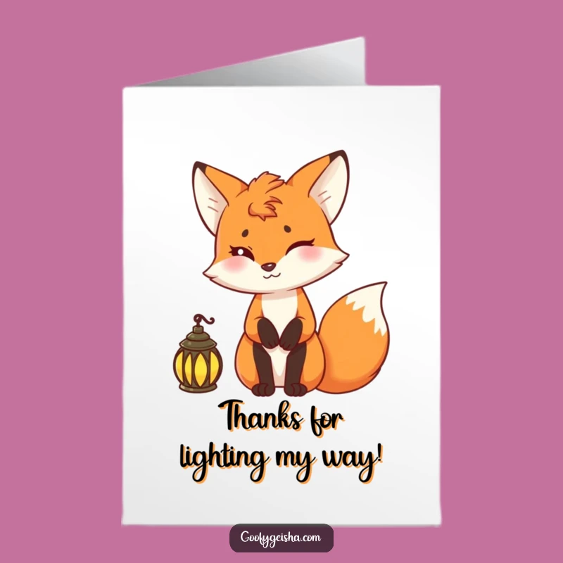 Free Printable Fox Thank You Card: Winking Thanks, Downloadable Gift