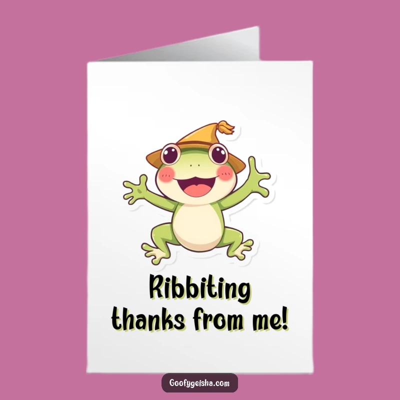 Free Printable Thank You Card: Frog Jumping with Gratitude - Funny Downloadable!