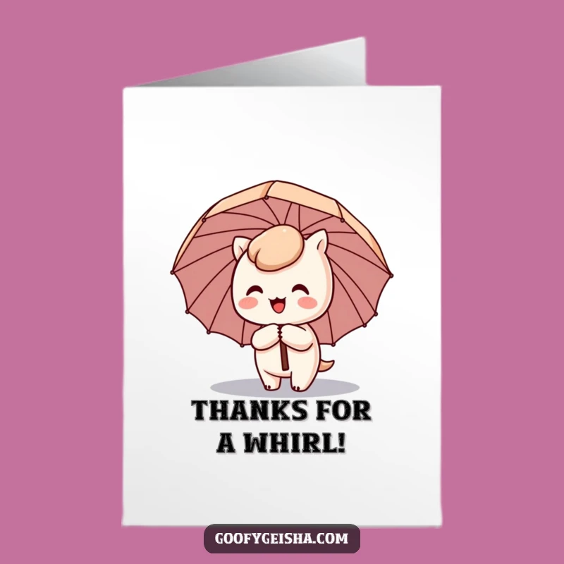 Free Printable Thank You Card: Kawaii Character's Spin of Thanks Gift
