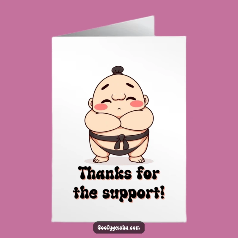 Free Printable Thank You Card: Sumo Bow Funny Downloadable Gift
