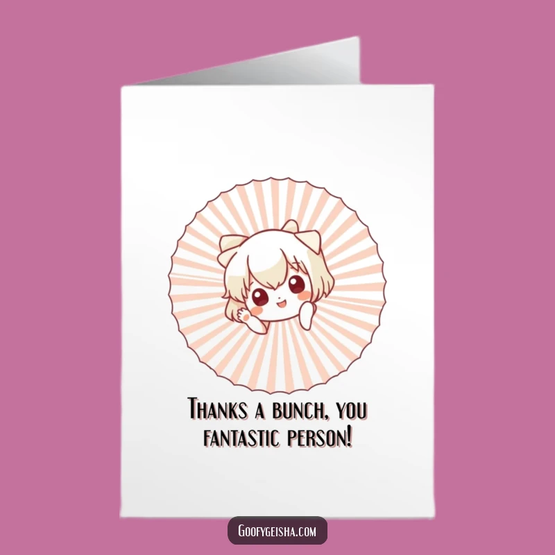Funny Free Printable Thank You Card: Fan Waving Character - Appreciate with a Laugh