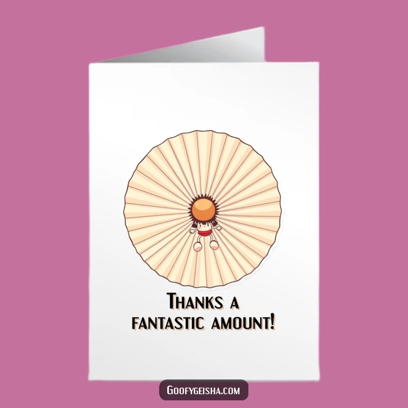 Free Printable Thank You Card: Fan Hiding Character, Funny Downloadable
