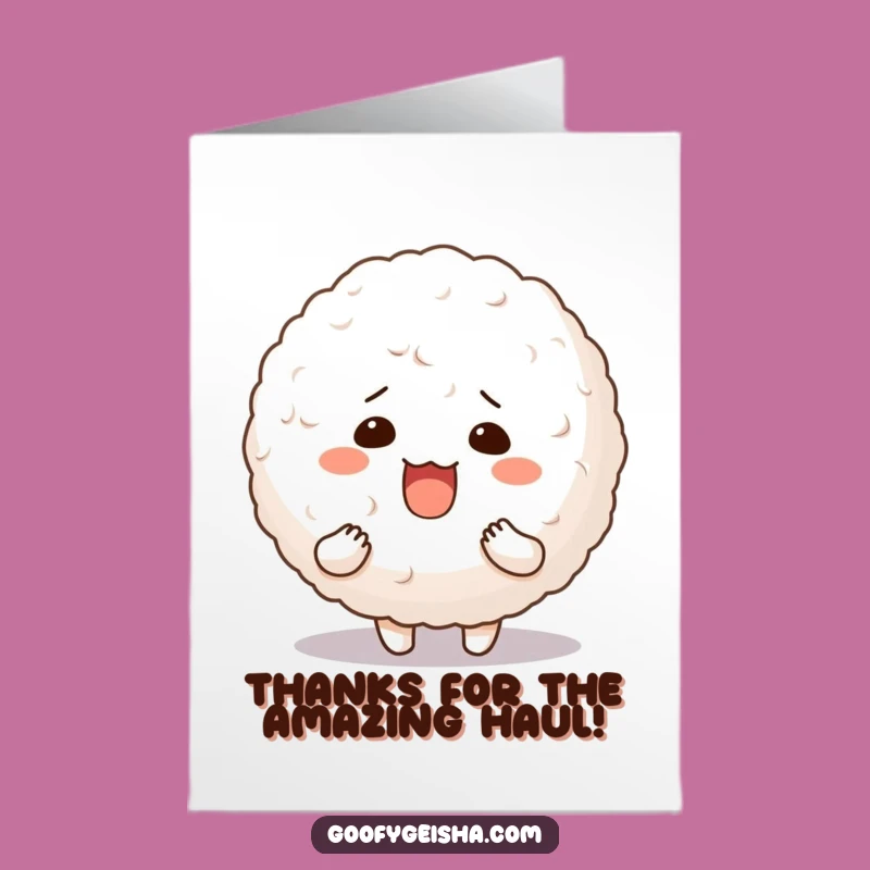 Free Printable Thank You Card: Rice Ball Character - Thanks a Bunch!