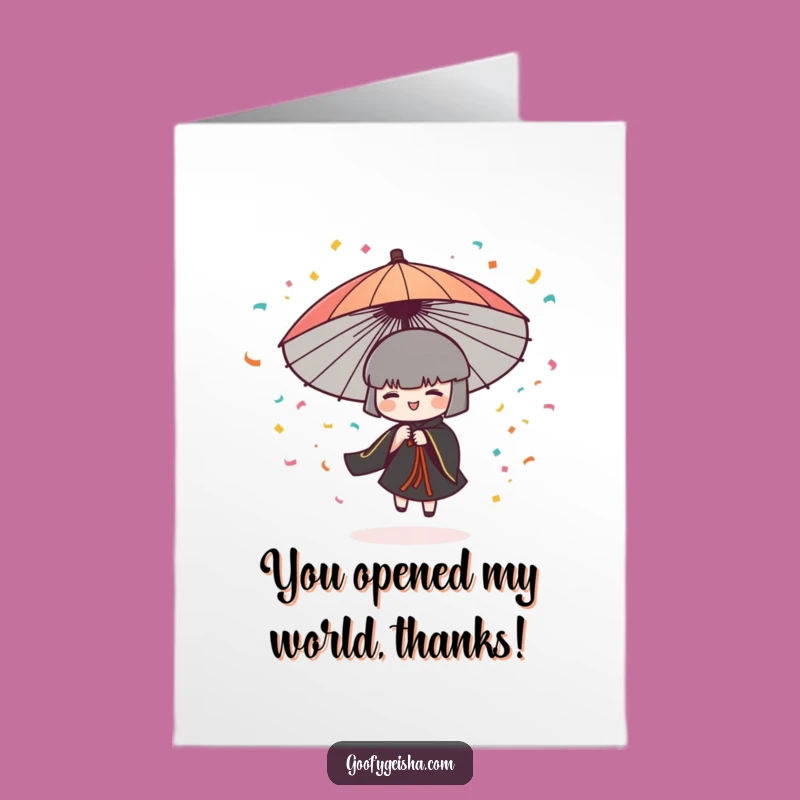 Free Printable Thank You Card: Fun Umbrella Character - Grateful Downloadable Sparkle!