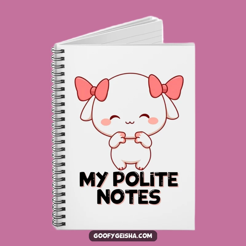 Funny Cheerful Bowing Character Notebook - Playful Smile Journal