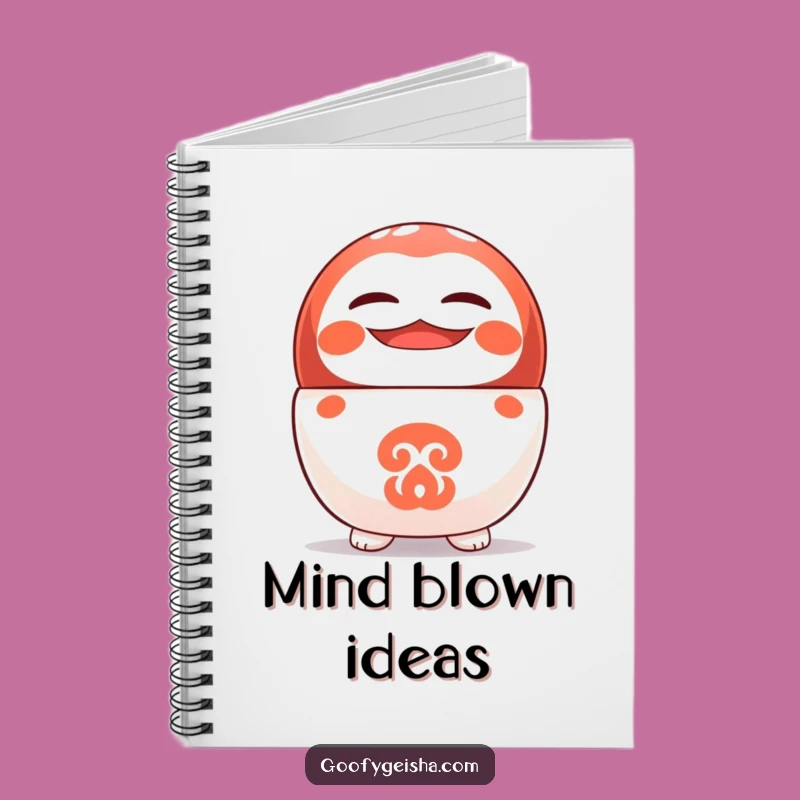 Funny Daruma Notebook: Upside Down Grin, Perfect Gift for Goal Setters