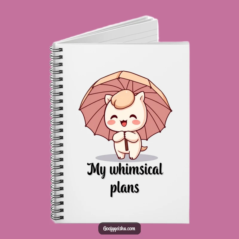 Funny Kawaii Umbrella Notebook - Comical Journal for Happy Ideas