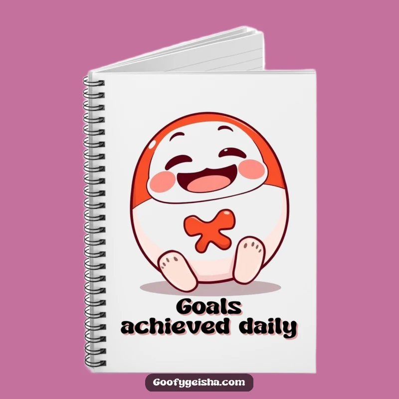 Funny Daruma Doll Notebook: Jot Down Goals with Cheer