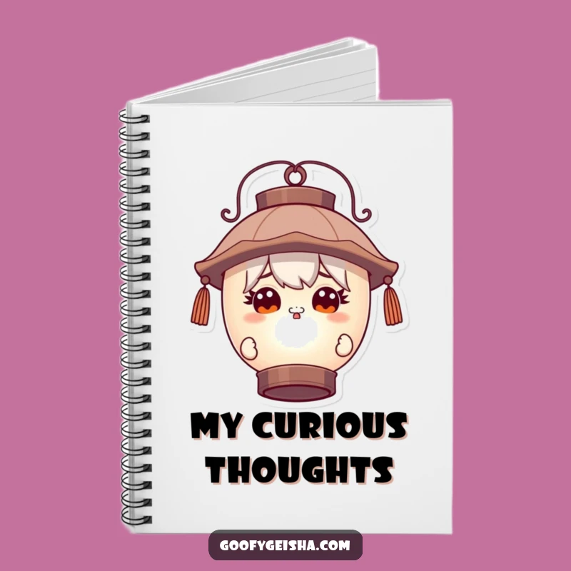 Funny Curious Peeking Character Lantern Notebook - Mystery Journal