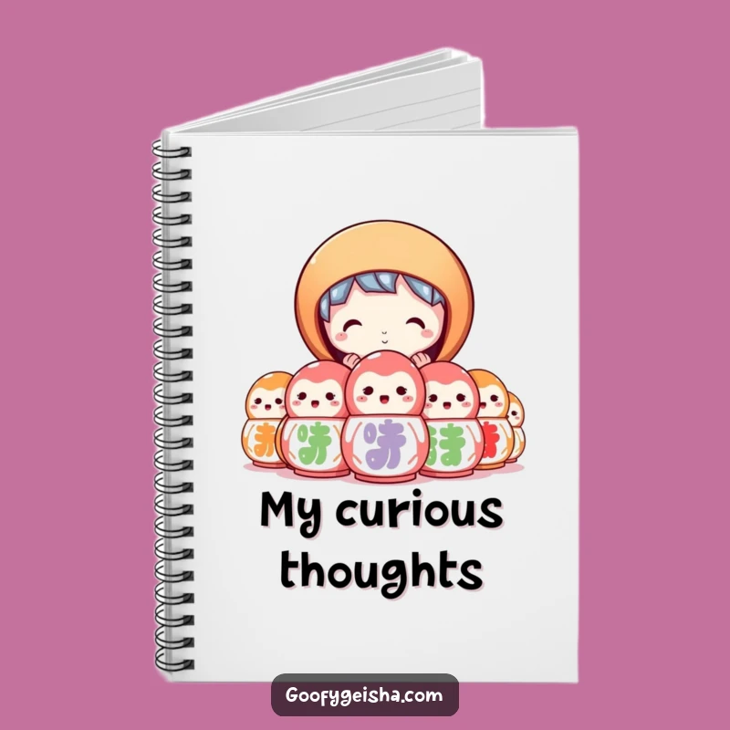 Funny Daruma Notebook - Jot Down Curious Thoughts
