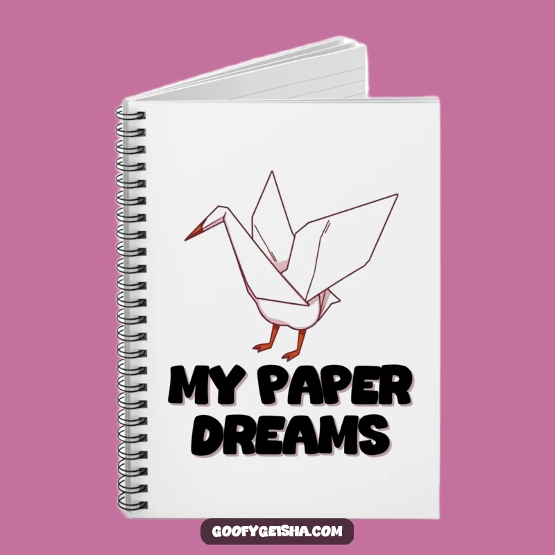 Funny Origami Crane Notebook - Journal Your Creations with Winged Grace