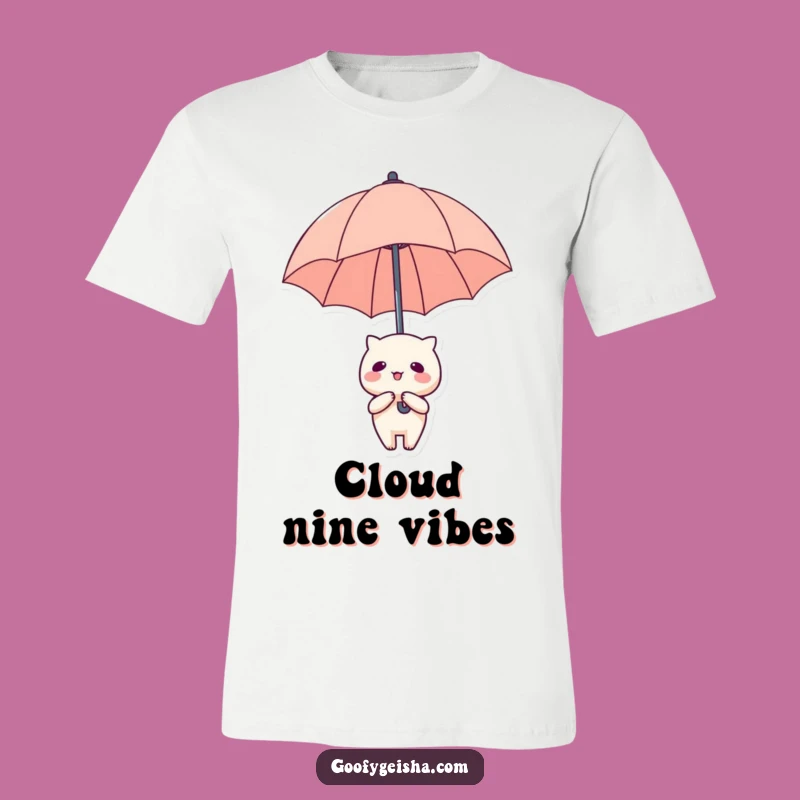 Funny Kawaii Floating T-Shirt: Umbrella Adventure Design - Hilarious Dreamer Gift