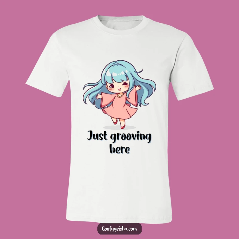 Funny Kawaii Dance Tee: Express Joy with Flowing, Humorous Style