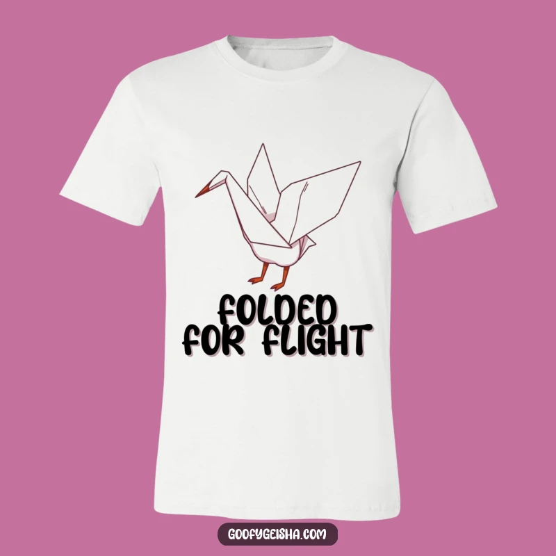 Funny Origami Crane T-Shirt - Wearable Art with Playful Wings