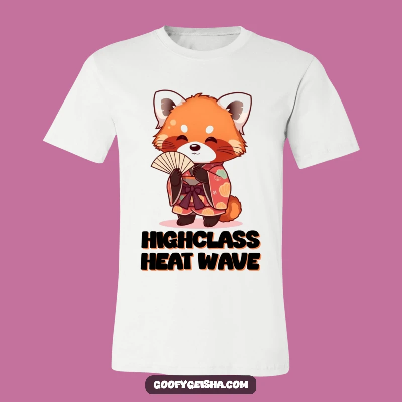 Funny Red Panda Kimono T-Shirt: Playful Fanning Coolness, Great Humorous Gift