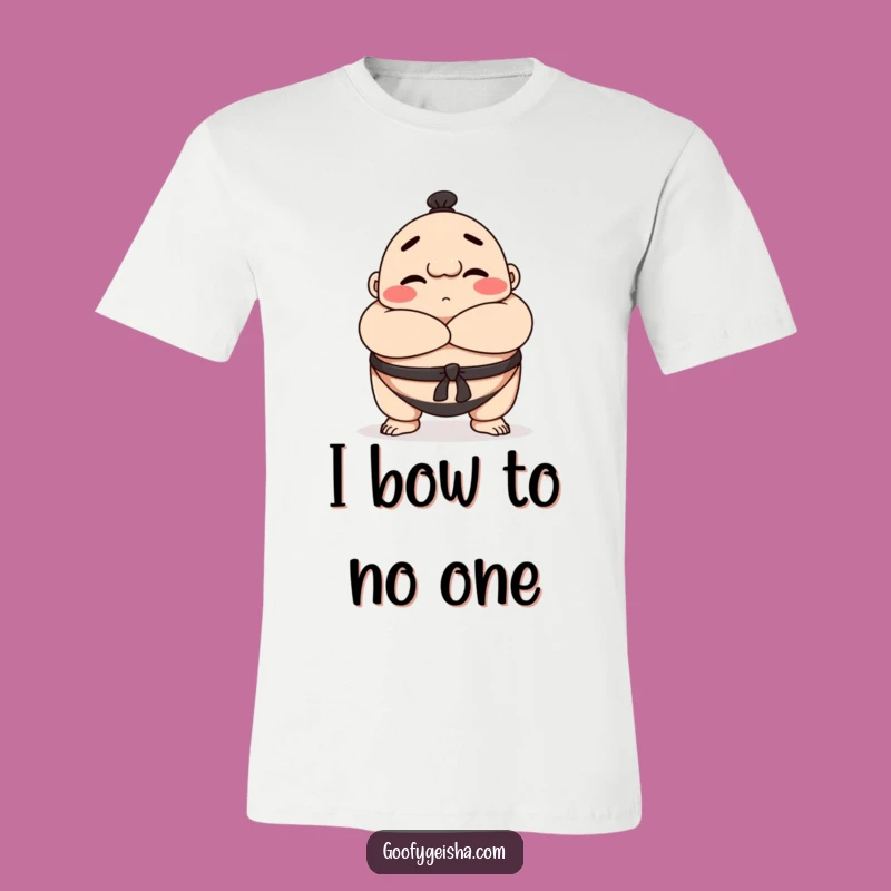 Funny Sumo Bow T-Shirt: Happy Wrestler Character Tee, Ideal Funny Gift for Sports Lovers