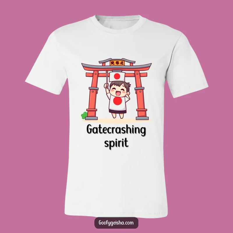 Funny Torii Gate Flag T-Shirt - Wearable Cultural Expression
