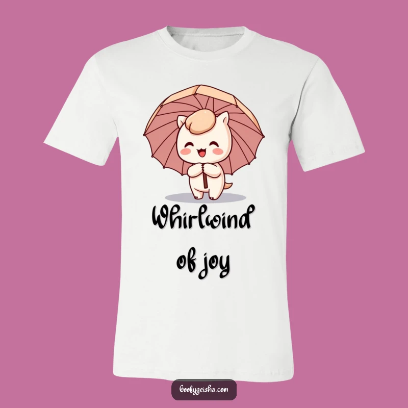 Funny Kawaii Umbrella T-Shirt - Comical Character Tee for Happy Vibes