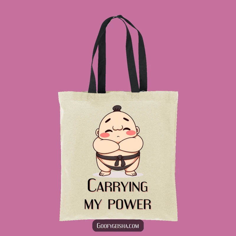 Funny Sumo Bow Tote Bag: Happy Character Carryall, Stylish and Funny Gift