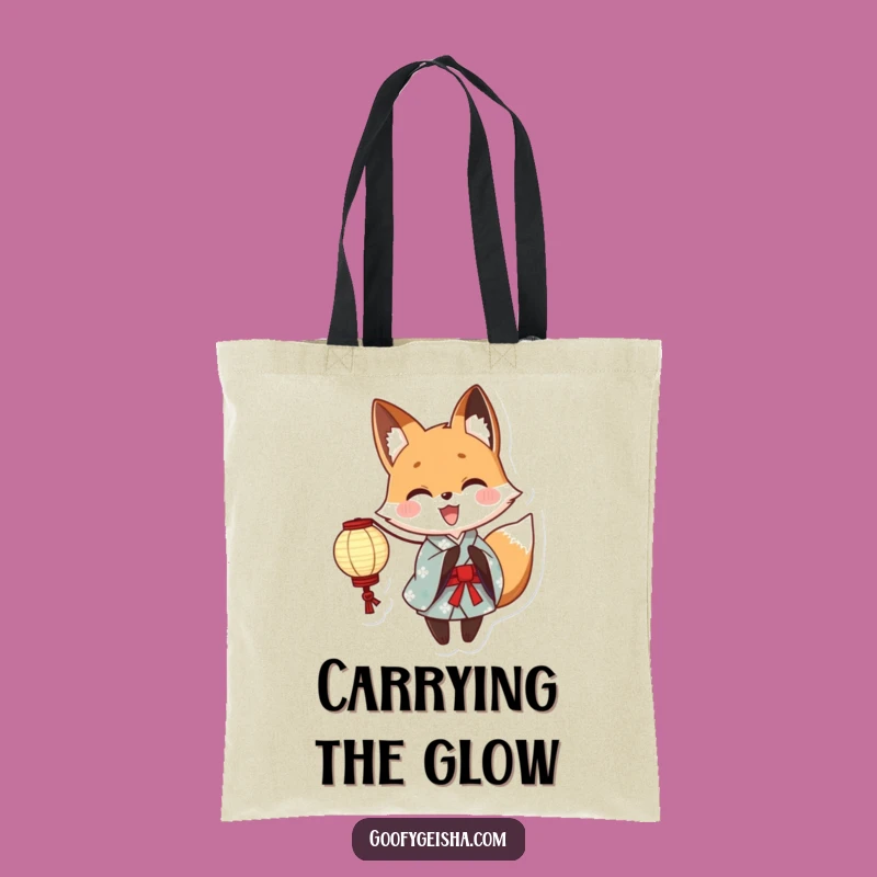 Funny Yukata Fox Tote Bag: Charming Anime Accessory, Ideal for a Cute and Funny Gift