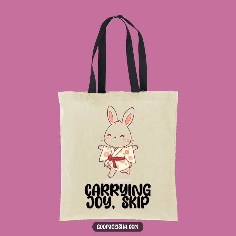 Funny Bunny Kimono Tote Bag: Bouncy Accessory, Chic Humorous Gift
