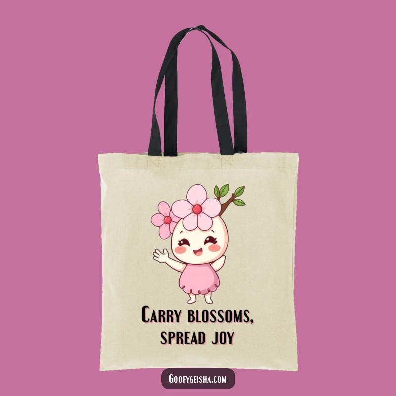 Funny Cherry Blossom Tote Bag: Carry Your Day with a Smile