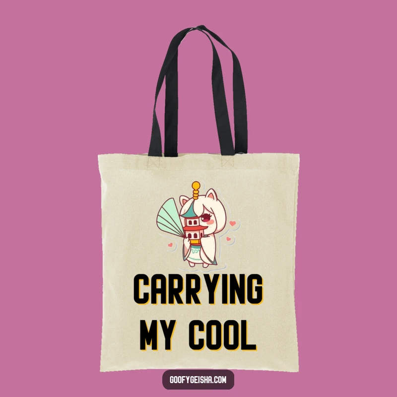 Funny Kawaii Pagoda Fan Tote Bag: Carry Your Essentials with a Smile