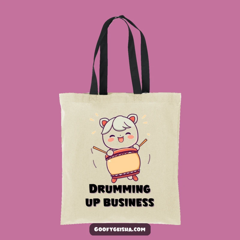 Funny Kawaii Taiko Drum Tote Bag: Carry Your Rhythm with Fun Character
