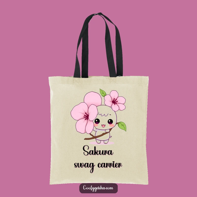 Funny Kawaii Tote Bag: Character Blossom Tap for Everyday
