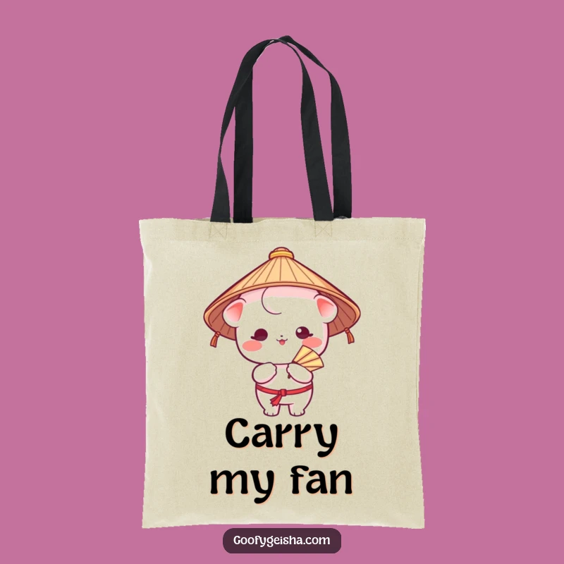 Funny Kawaii Tote Bag - Cute Japanese Hat Character Shopping Bag Gift
