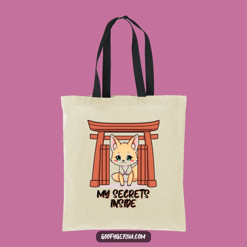 Funny Kitsune Fox Tote Bag: Carry Mischief, Japanese Style - Great Gift!