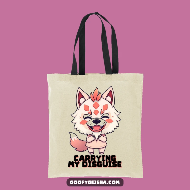 Funny Kitsune Mask Mimic Tote Bag: Playful Character's Boldness, Stylish Funny Gift