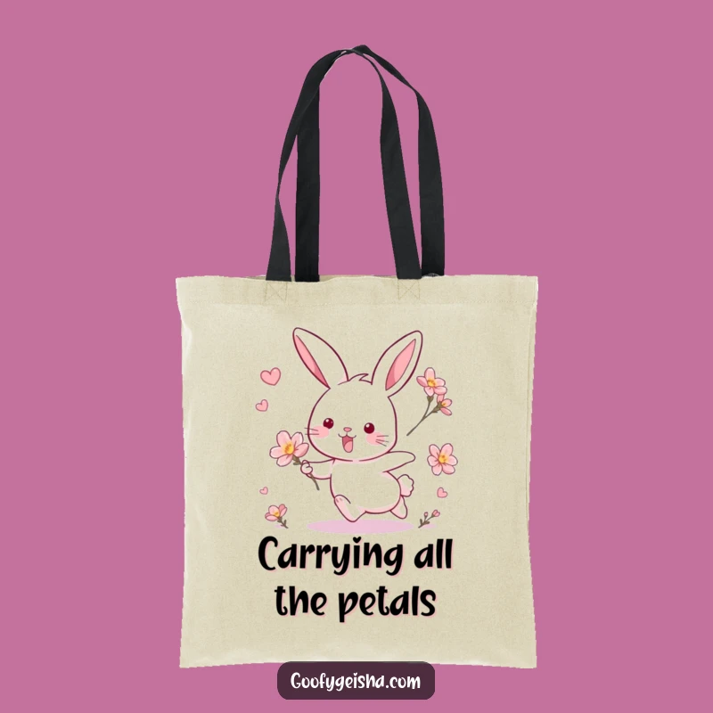 Funny Rabbit & Blossom Chase Tote Bag: Stylish, Spacious & Hilariously Cute