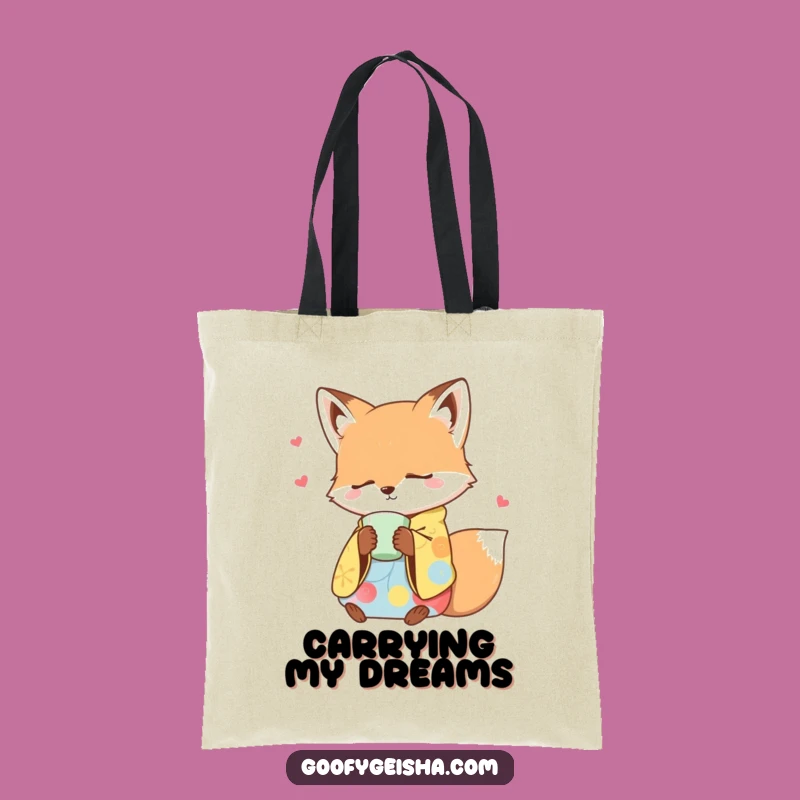 Funny Sleepy Fox Kimono Tote Bag - Chic Nap Accessory Gift