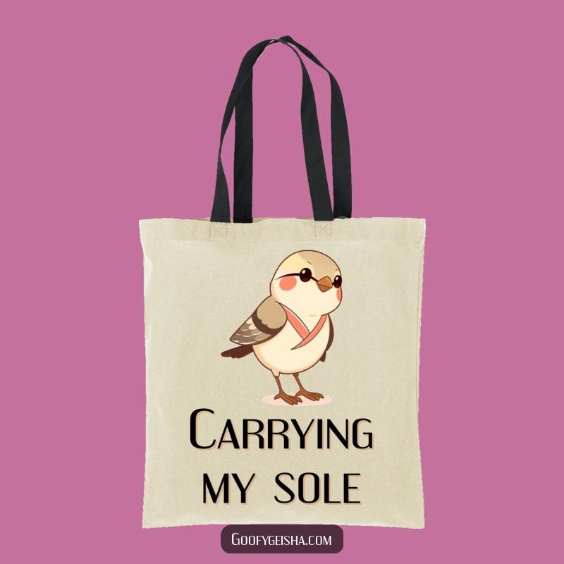 Funny Sparrow Kimono Tote Bag - Quirky Geta Sandal Carry-All Gift