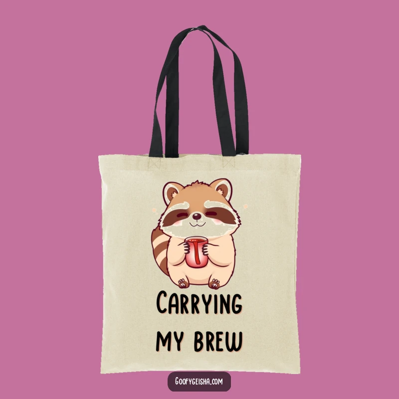 Funny Tanuki Sake Tote Bag: Winking Character Carryall, Stylish and Funny Gift